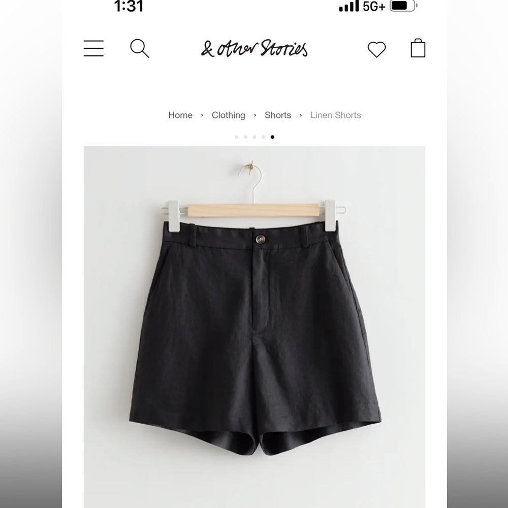 & Other Stories Linen Shorts, NWT